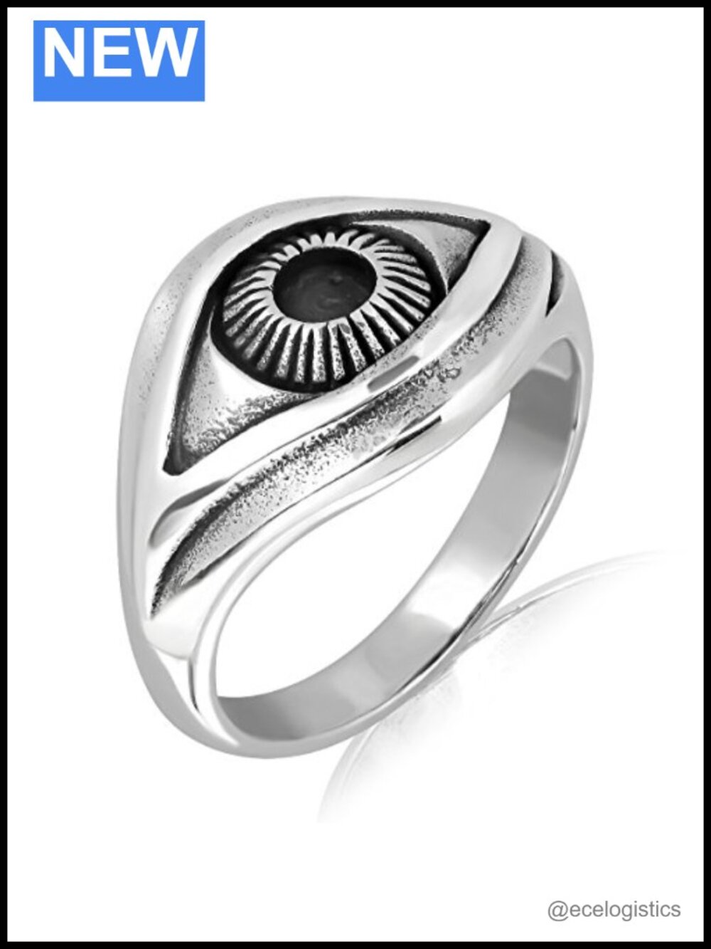925 Sterling Silver Ancient Egyptian Eye of Horus Symbol of Protection Ring